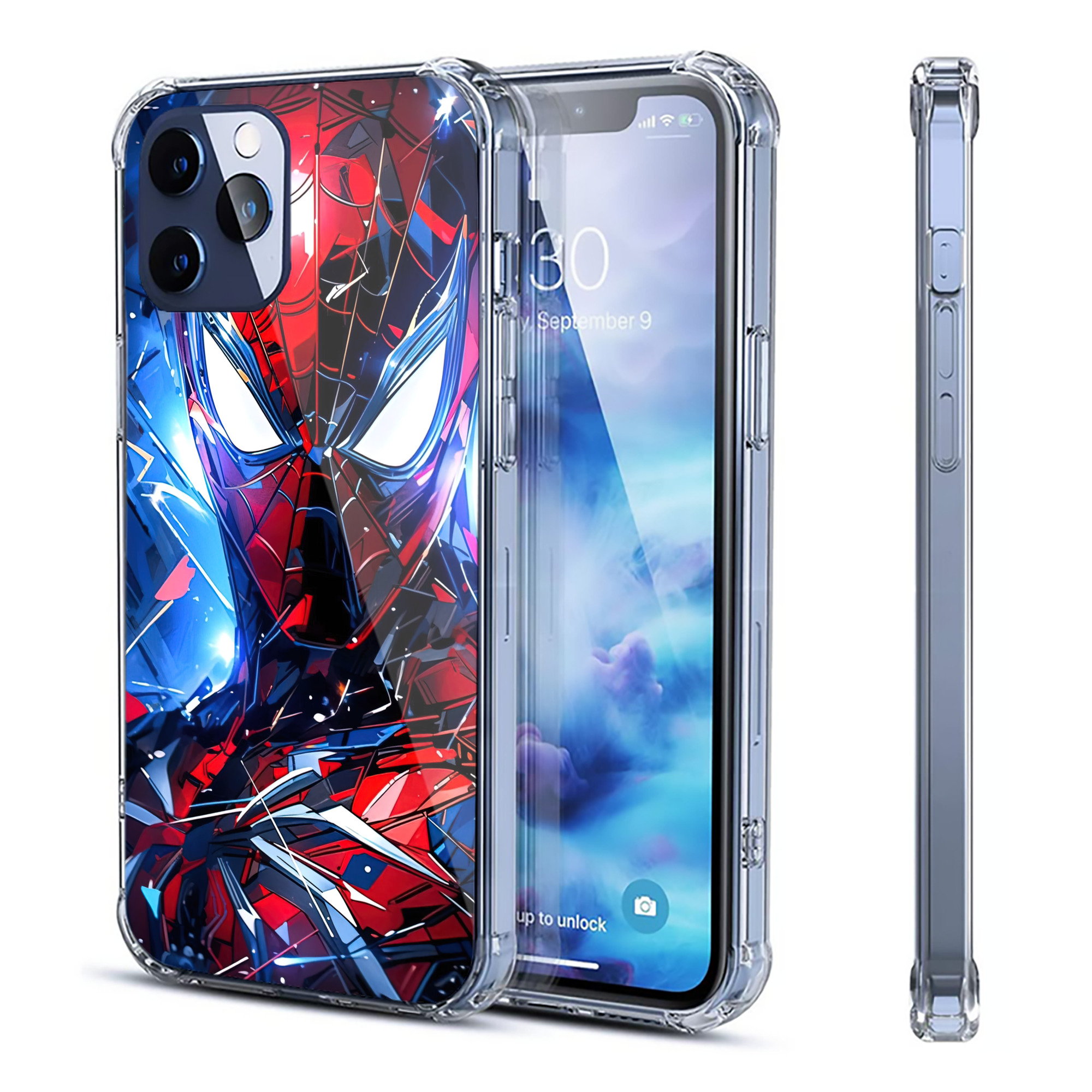 （画像用） Spider Man スパイダーマン 【iPhone 12シリーズ対応】透明スマホケース（クリアソフトケース）